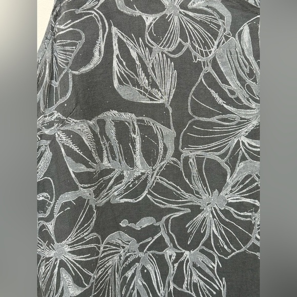 ✨ 36. Linen floral palm print sleeveless dress in plus size 3X - Picture 6 of 15